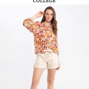 Sanctuary NWT  seashore blouse outdoor‎ floral womens 2X